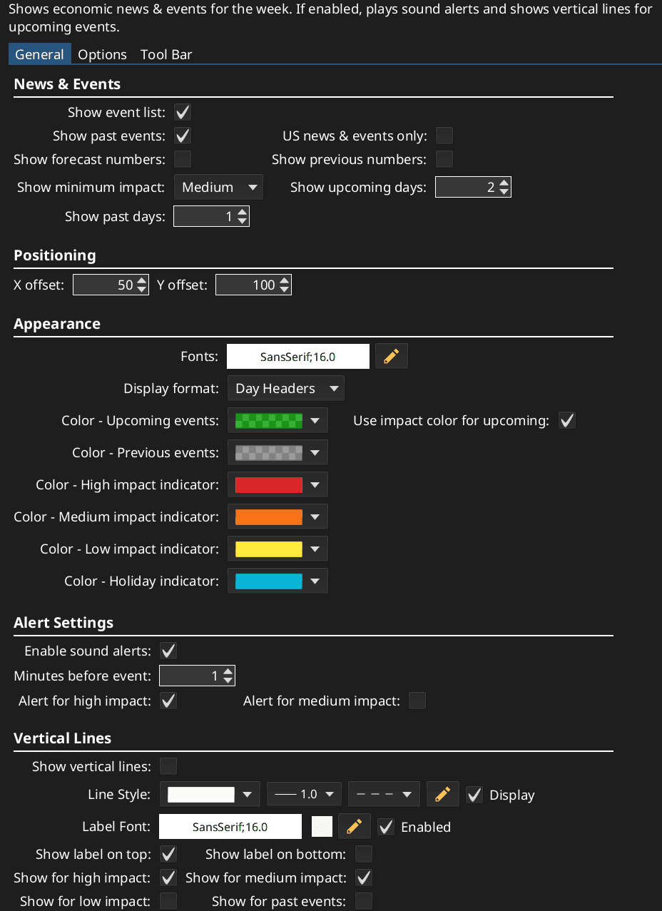 News & Events Settings